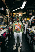 GREEN DISTRESS HOODIE